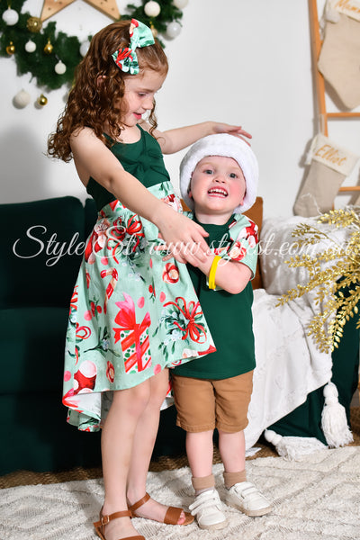 PREORDER "Peppermint Snap" Children's Dress