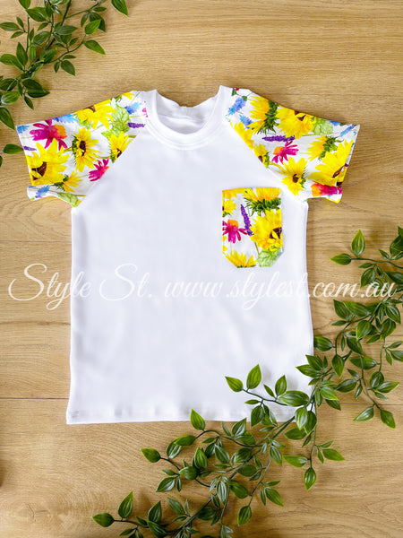 “Sunflower Meadows” Raglan Tee