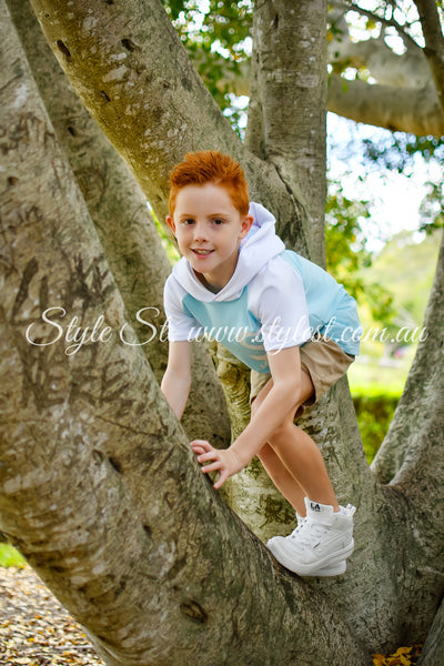 "Blue Butterfly” Children's Raglan Hoodie