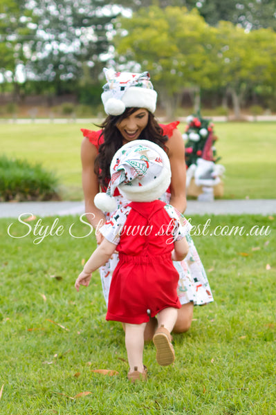 "Happy Holidays" Overall Romper