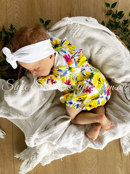 “Sunflower Meadows” Flutter Romper