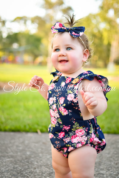 "Raspberry Kiss” Flutter Romper