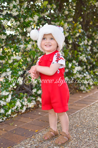 "Happy Holidays" Overall Romper