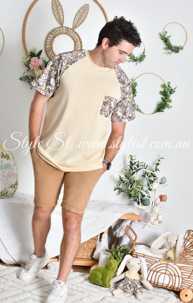 "Bunny Blossom" Men's Raglan Tee