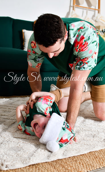 PREORDER "Peppermint Snap" Baby Romper