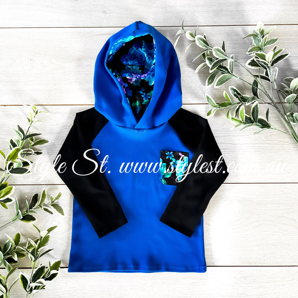 “Blueberry Blossom" Raglan Hoodie